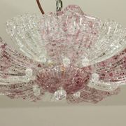 Plafonnier vintage en verre de Murano rose