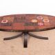 Lava stone, ceramic and steel coffee table by Jean Jaffeux 1960.
