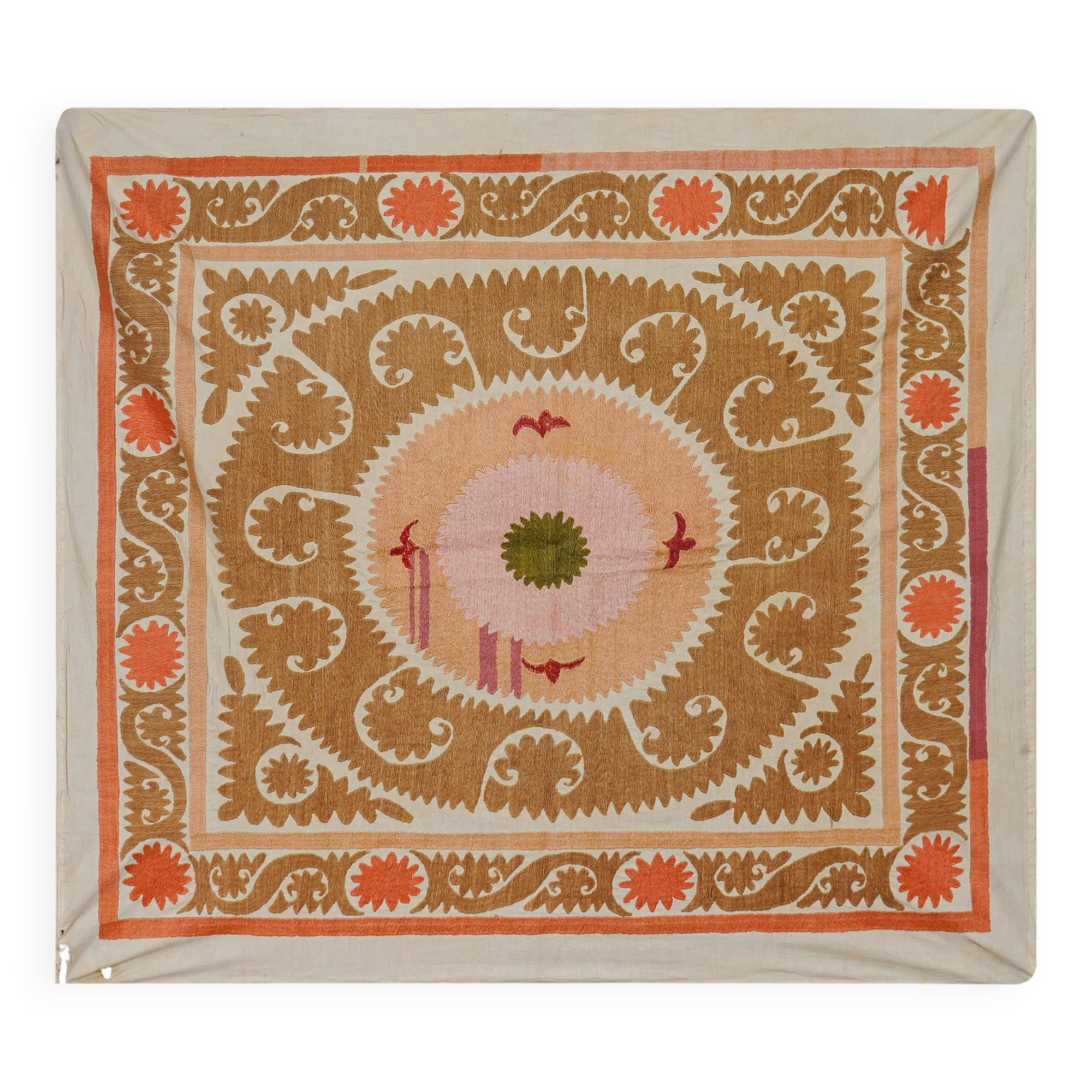 Vintage Turkish hand-knotted rug 126x138 cm