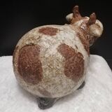 Vache en grès craquelé