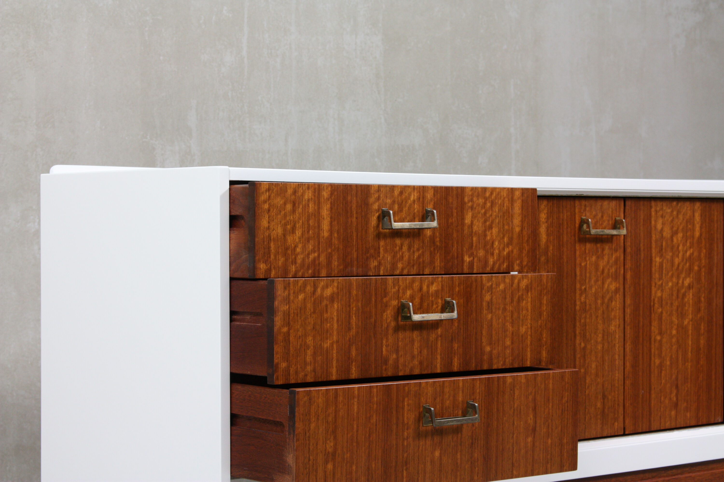 White lacquered long sideboard G Plan, 1960’s