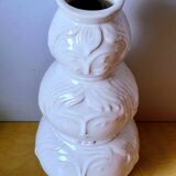 Totem vase faces in ceramic