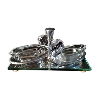 Saleron cristal miroir et chrome années 50