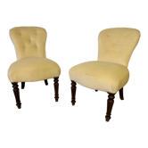 Paire de fauteuils crapauds sans accoudoirs