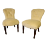 Pair of toad armchairs without armrests