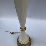 1960s laurel greek key ceramic brass table lamps hollywood regency neoclassical