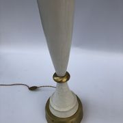 1960s laurel greek key ceramic brass table lamps hollywood regency neoclassical