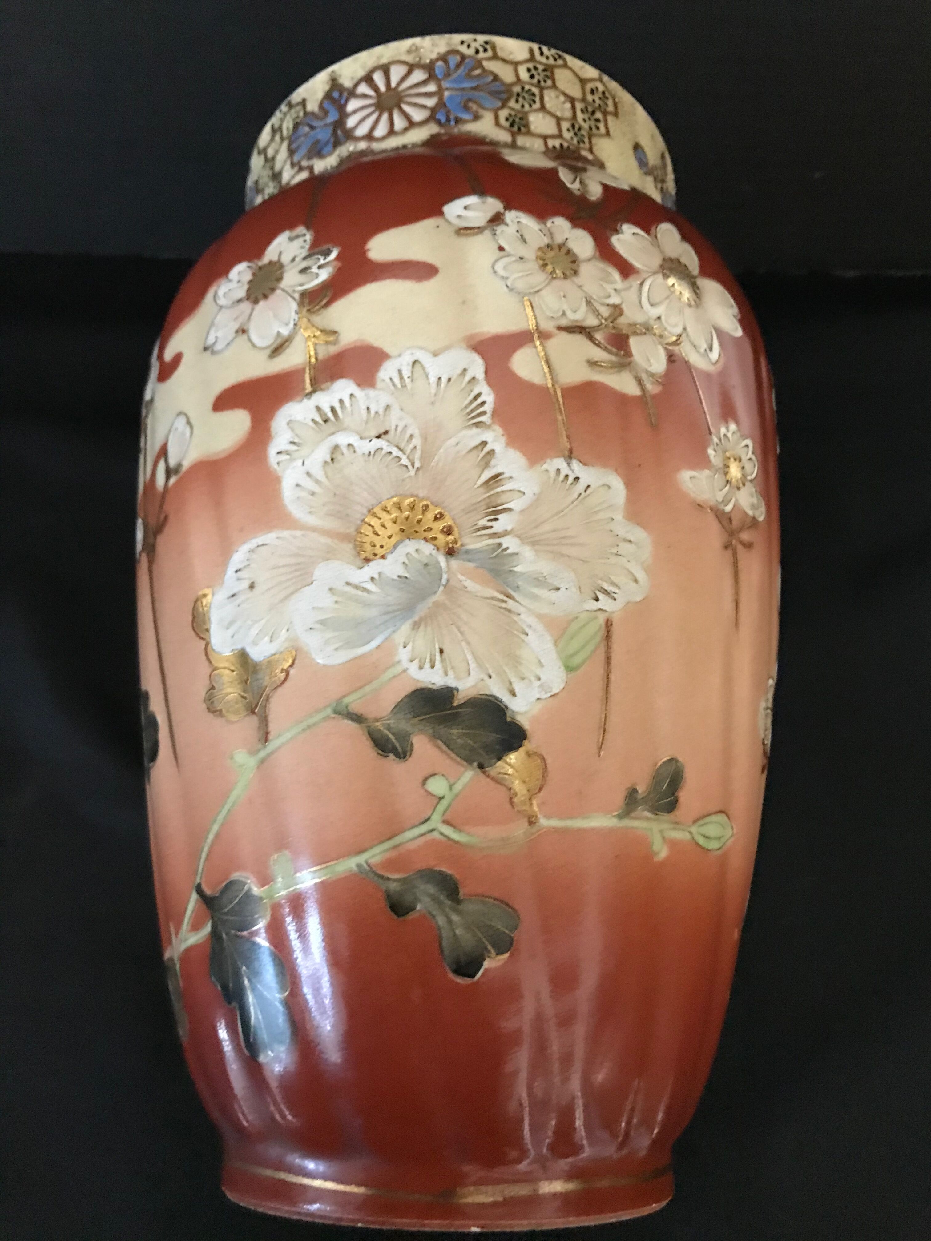Vase - enamelled faïence with hand-painted gilding