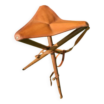 Genuine Leather Folding Stool