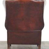 Beautiful classic and stately wingback armchair made of sheep leather with beautiful colors