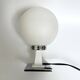 White opaline and chrome globe lamp – 1970s Space Age design