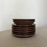 Dessert service in Gien stoneware, vintage 1970