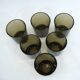 6 gobelets en verre trempé marron fumé - Vereco France - vintage années 70