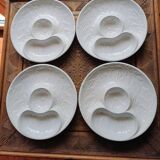 4 barbotine plates with artichoke pattern from Bordallo.