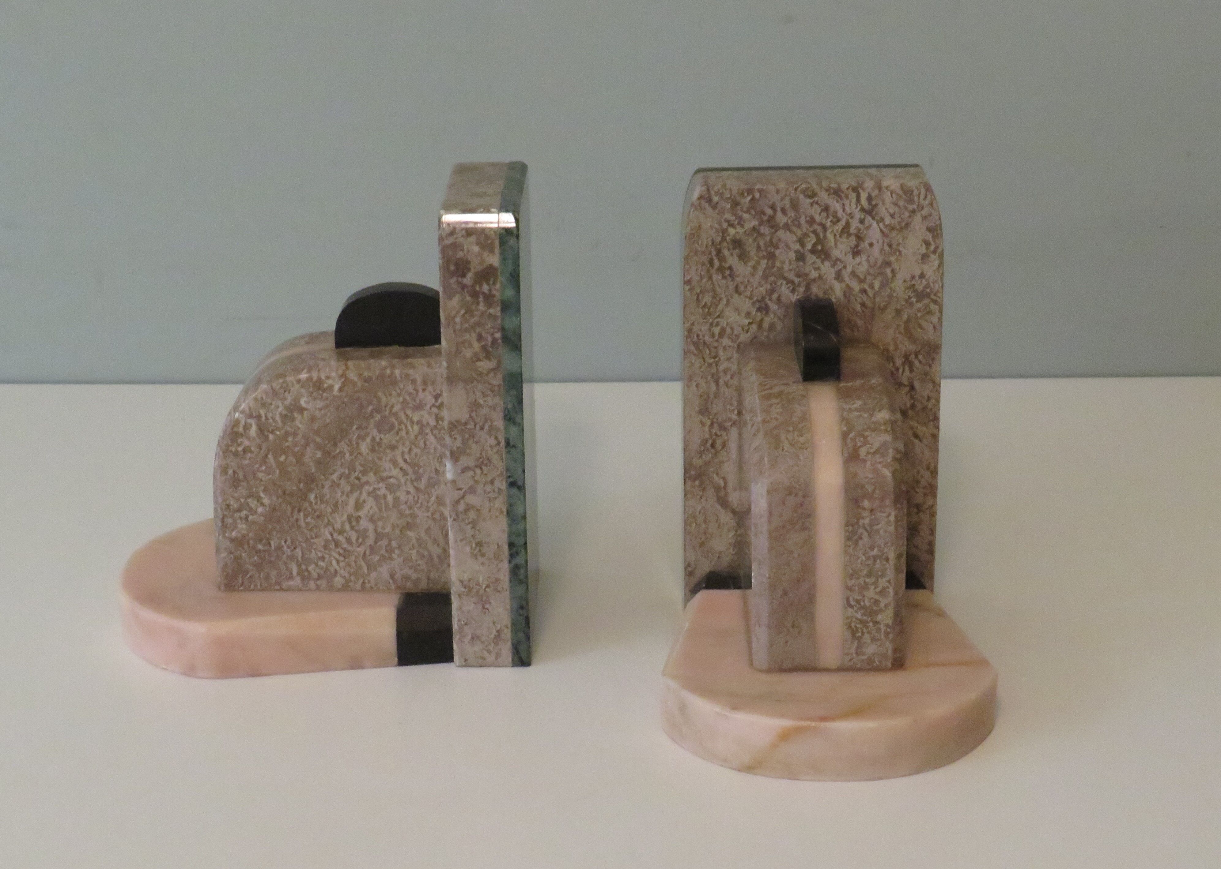 Pair of Art Deco marble bookends from the 1930s