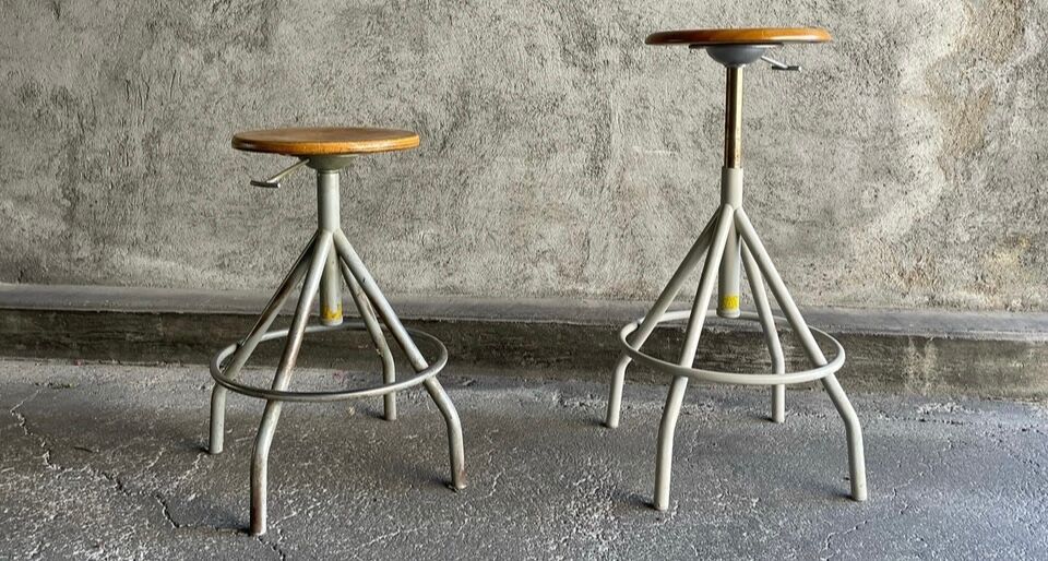 Pair of BAO workshop stools, 1950s