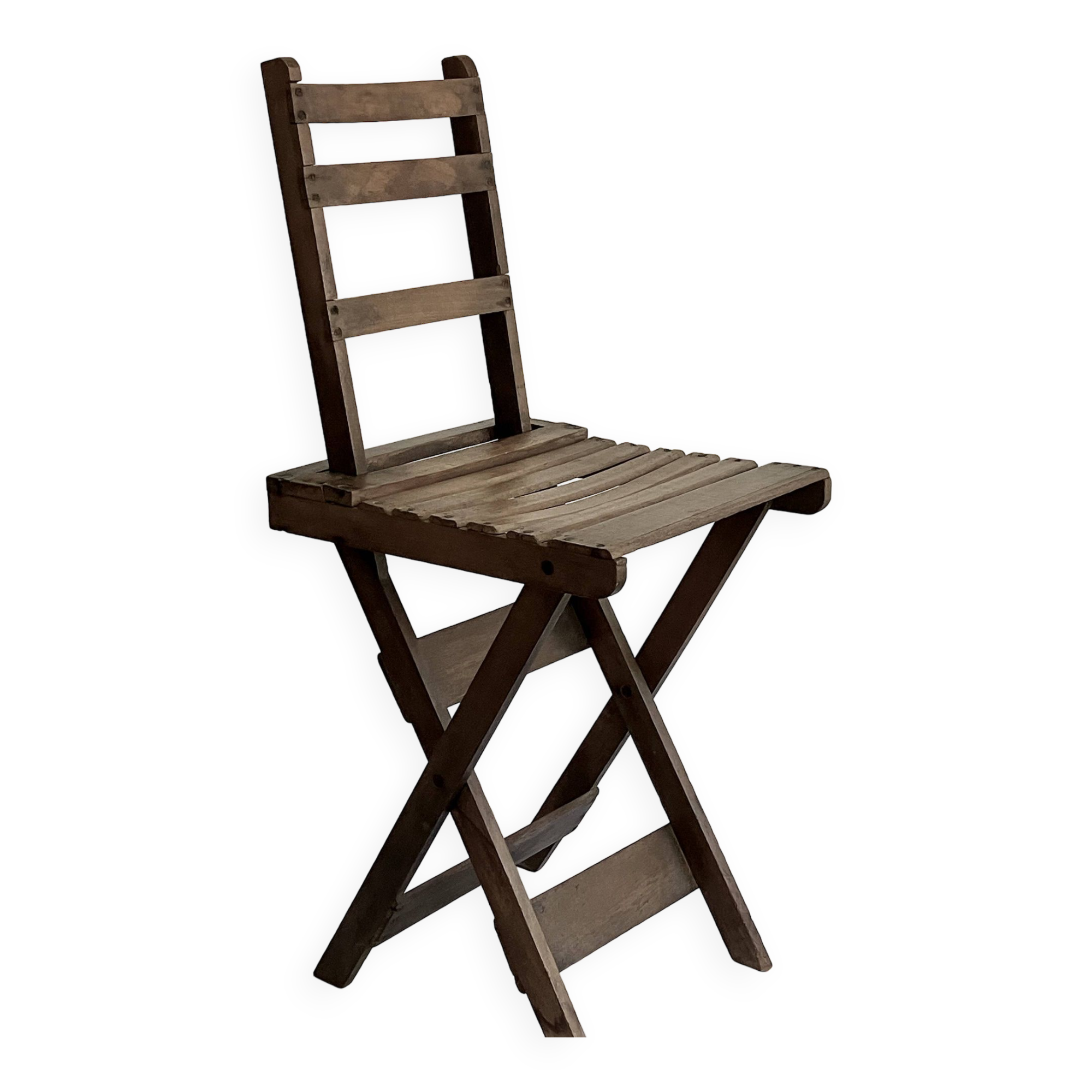 Ancienne chaise pliante avec dossier