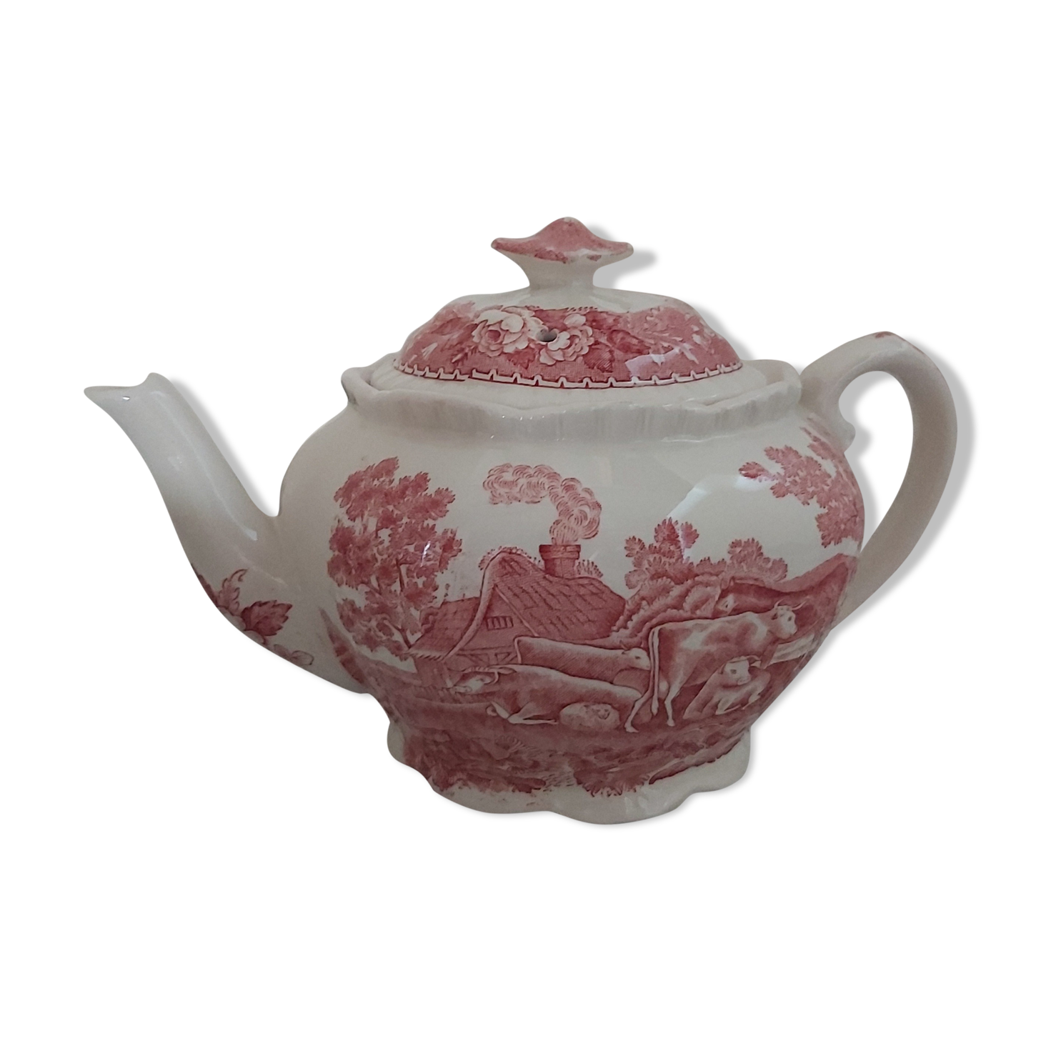 English porcelain teapot adams english scenic