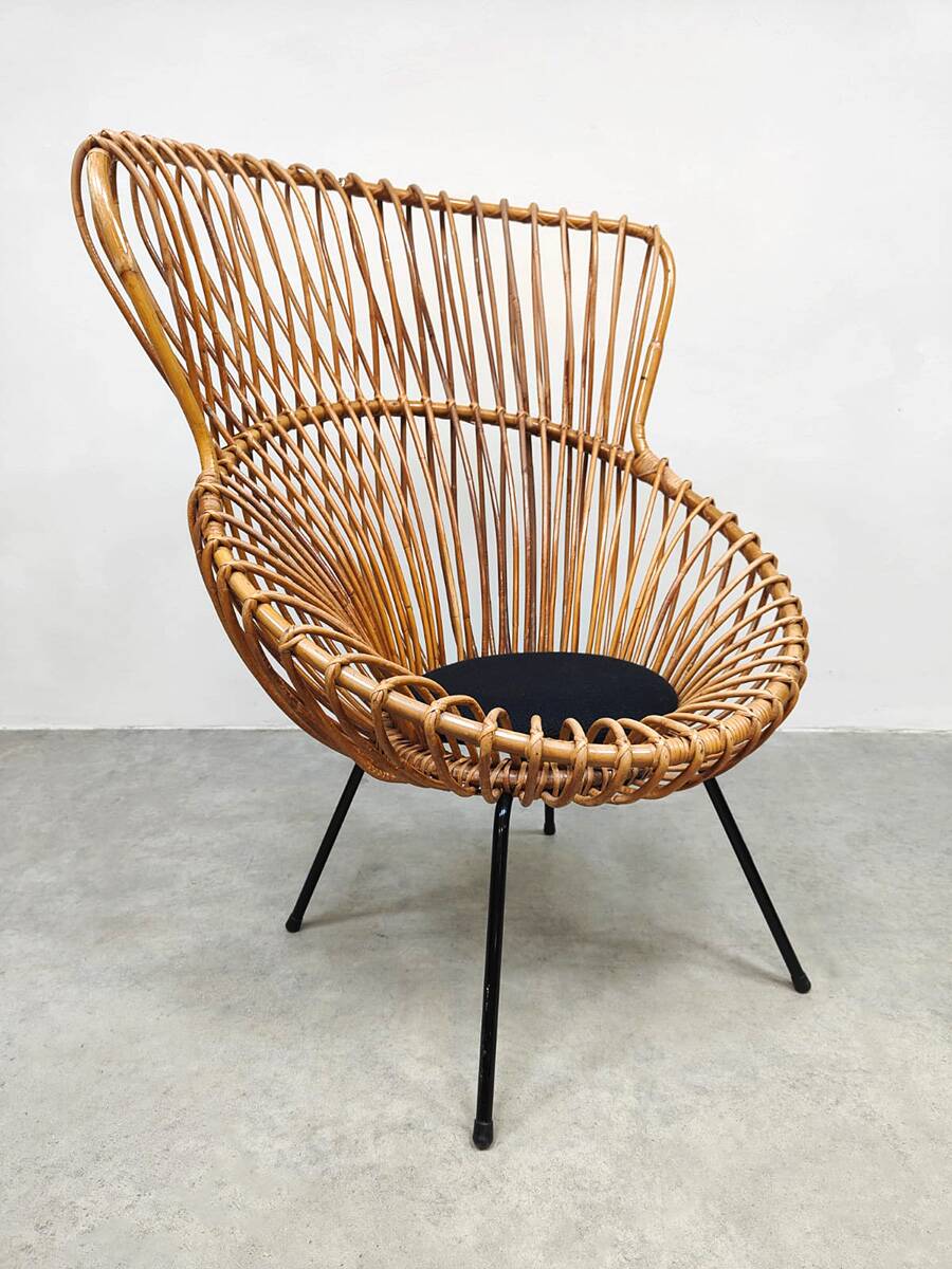 Vintage Dutch design rattan chairs 'Rohe Noordwolde'