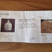 Vase, bouteille, soliflore en grès émaillé vert, Fred Ferry