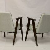 Armchair Bunny Type 300-177, 1960s antique gray fabric.