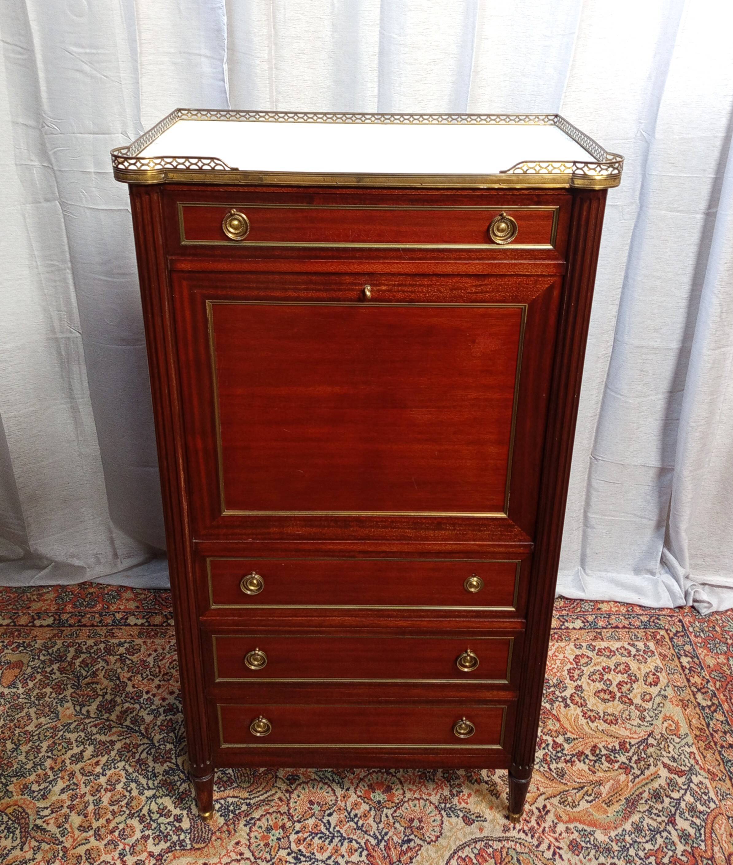 Maurice HIRSH for Maison Jansen Louis XVI style mahogany secretary