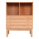 Danish design oak chest of drawers with open display case