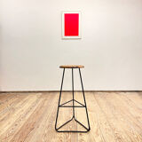 Bar stool in steel and walnut