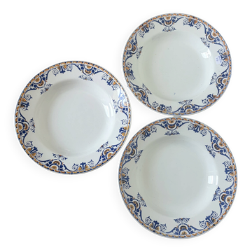 3 assiettes creuses vintage du Moulin des Loups et Hamage St Gast 220525
