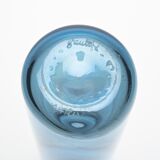 Cylindrical vase in light blue glass by Claude Morin, circa 1975