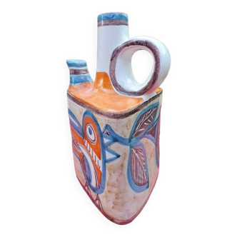 Vase en céramique signé Giovanni De Simone de 1964 Italy en parfait état sans egrenure.Pcs unique