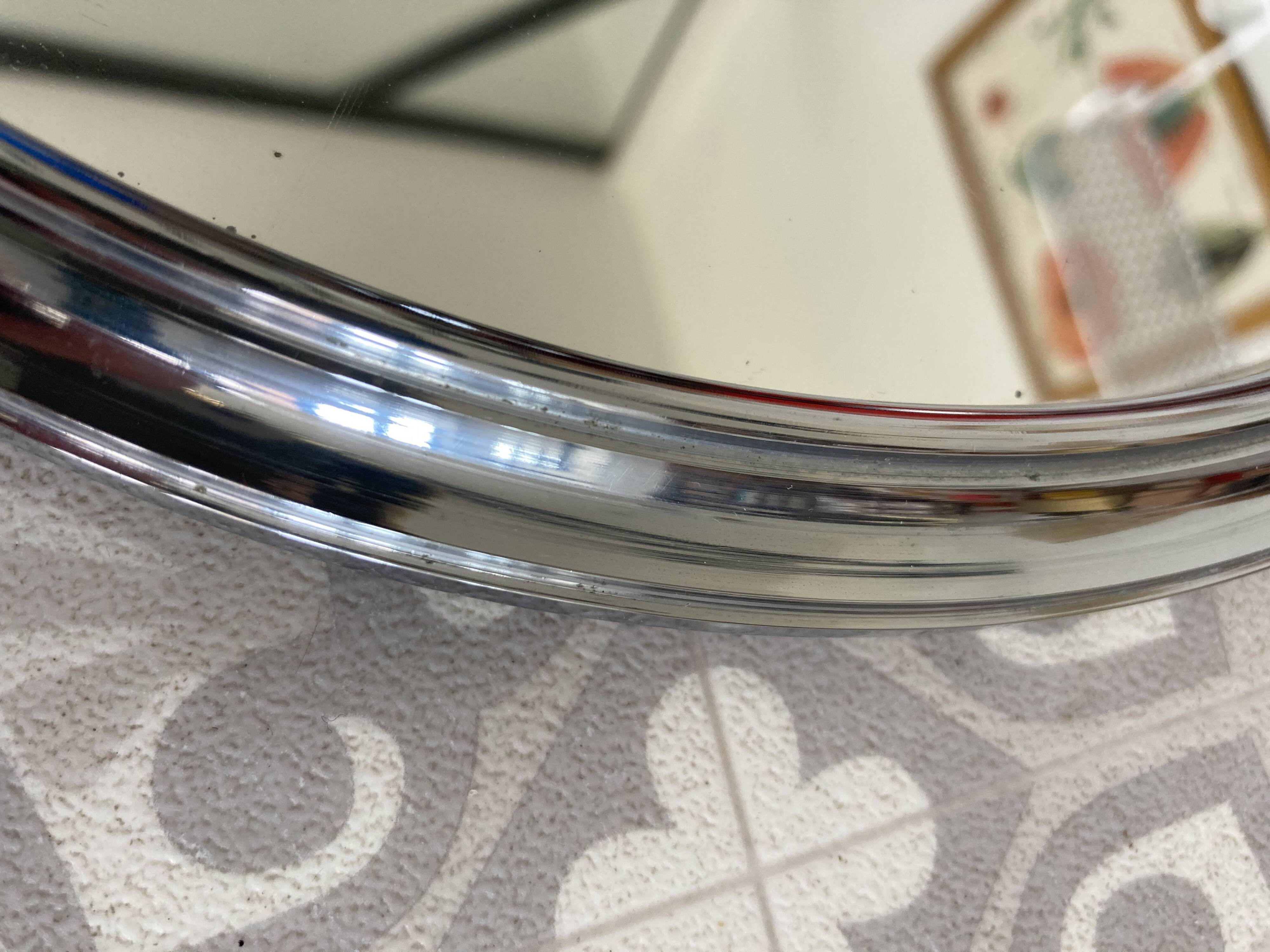 Art Deco silver contour mirror tray