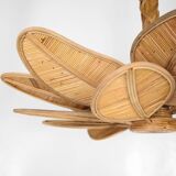 Rattan "leaf" chandelier