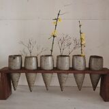 Sculpture 6 vases en grès 1970