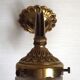 French Vintage Brass Single Wall Light Patterned Frilled Glass Shade
