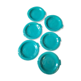 Set of 6 green fish slip plates