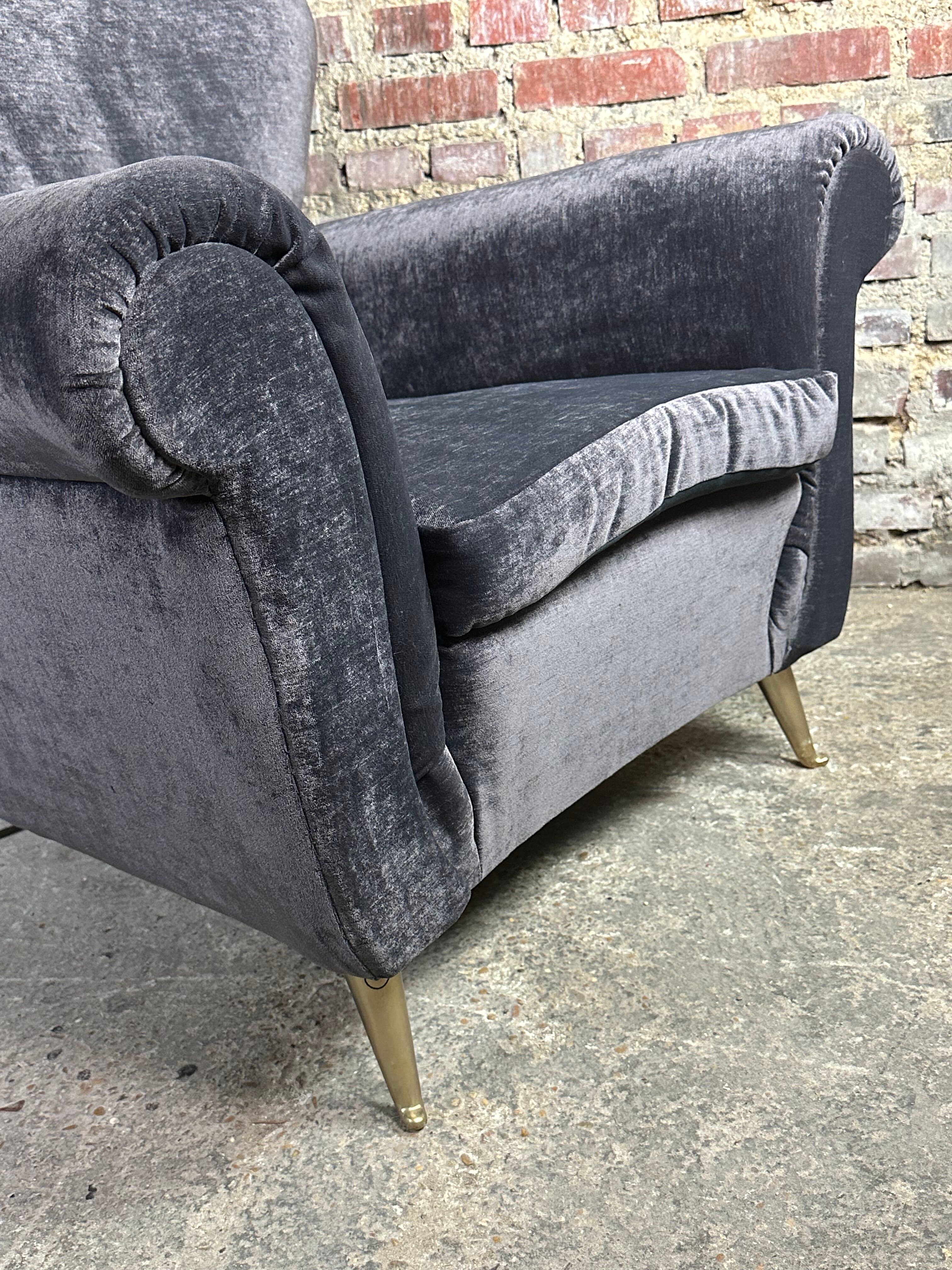 Pair of vintage italian armchairs 1950 by Isa Bergamo