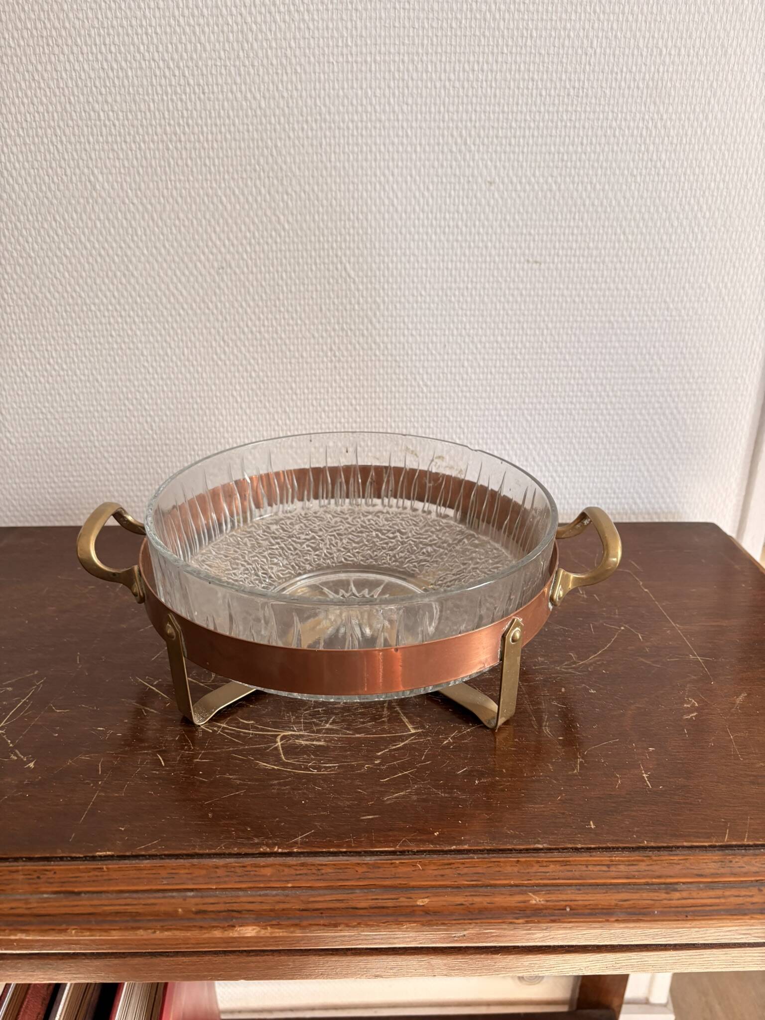 Vintage Mid Century Moulded Glass Vegetable Gratin Dish