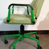 Fauteuil de bureau vert Steelcase pied 5 branches design, vintage 1970