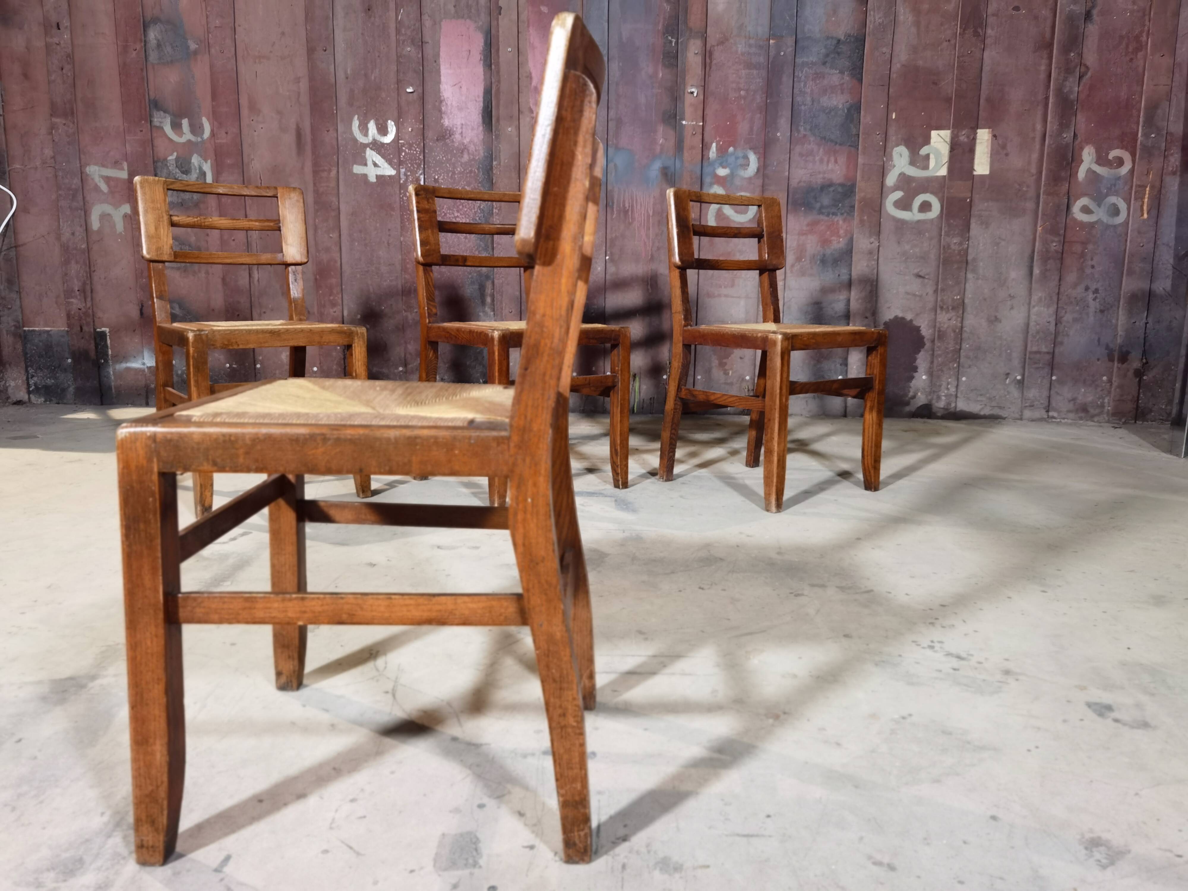 Lot de 4 chaises Pierre Cruege