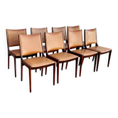 8 Scandinavian chairs from the 1960s by Johannes Andersen in solid rosewood.