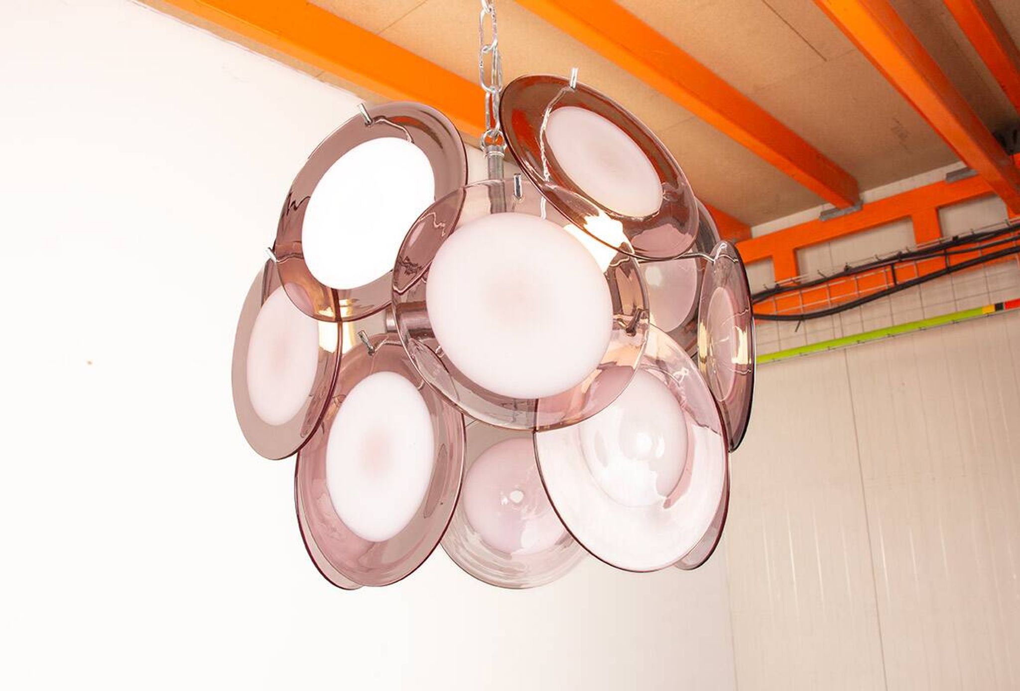 "Space Age" chandelier in Murano glass by Gino Vistosi 1970.