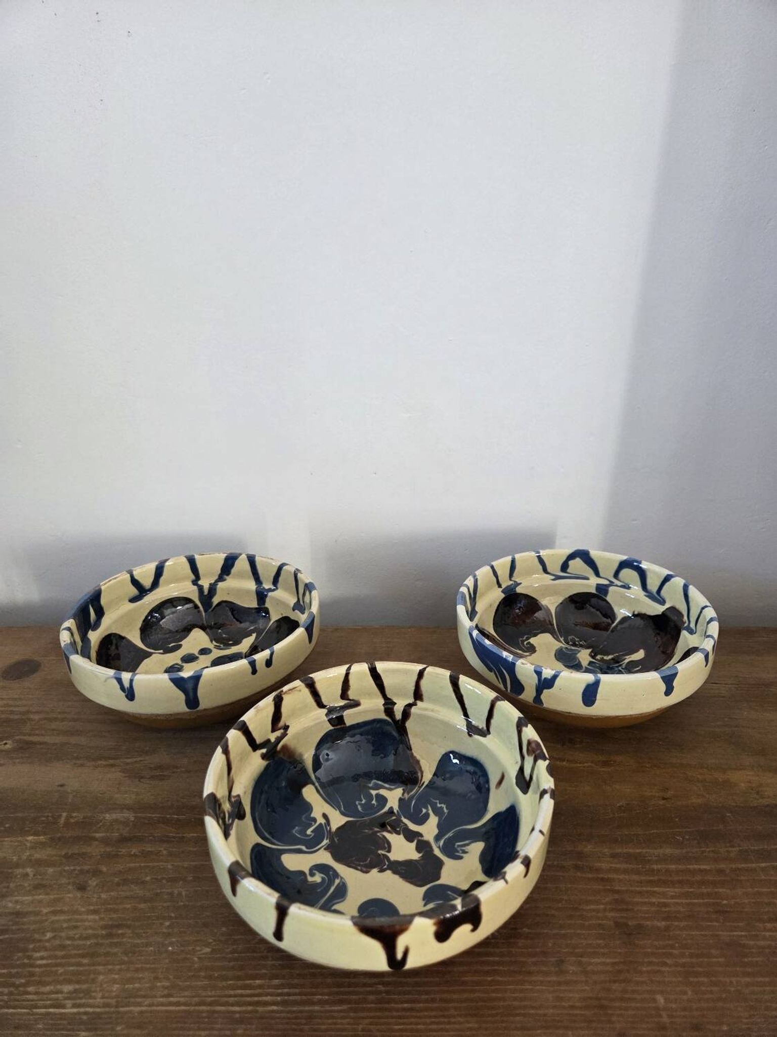 Set of 3 traditional Balkan ceramic bowls