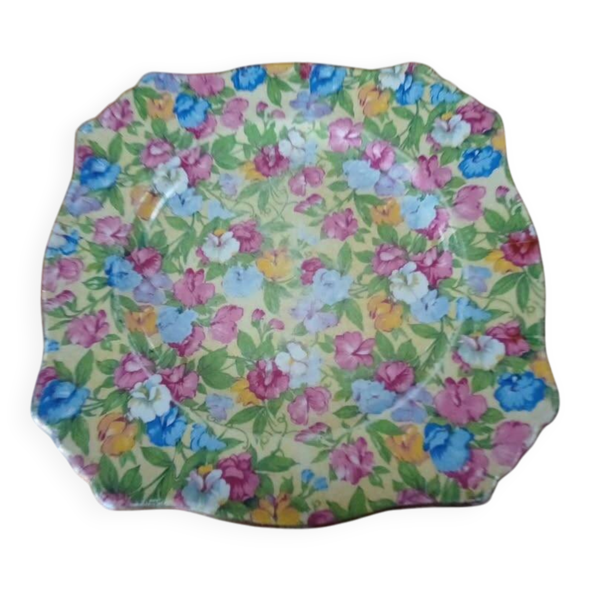 Square plate English earthenware Royal Winton