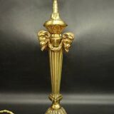Large Louis XVI style ram's head lamp base - gilded bronze