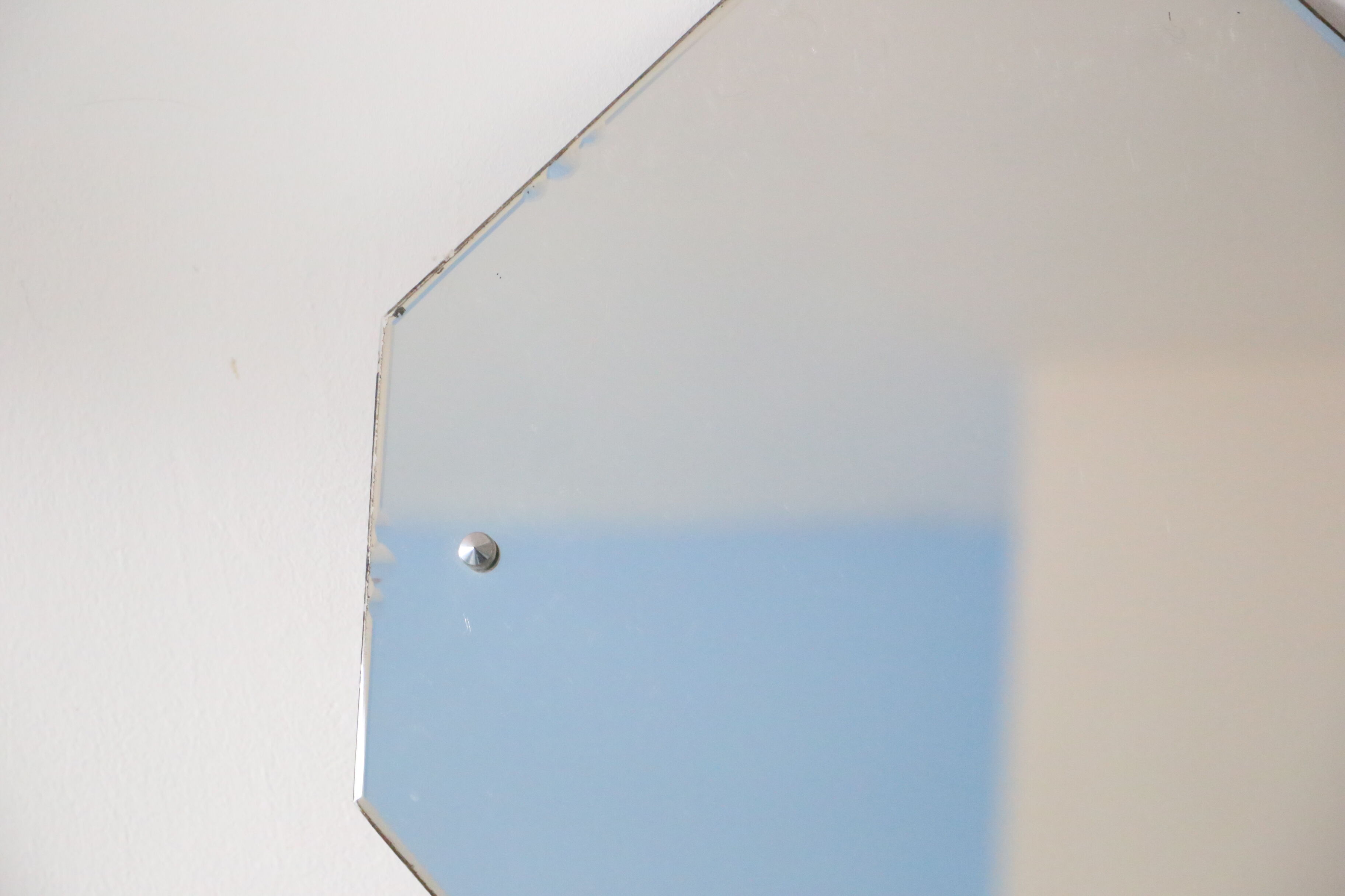 Octagonal bevelled wall mirror