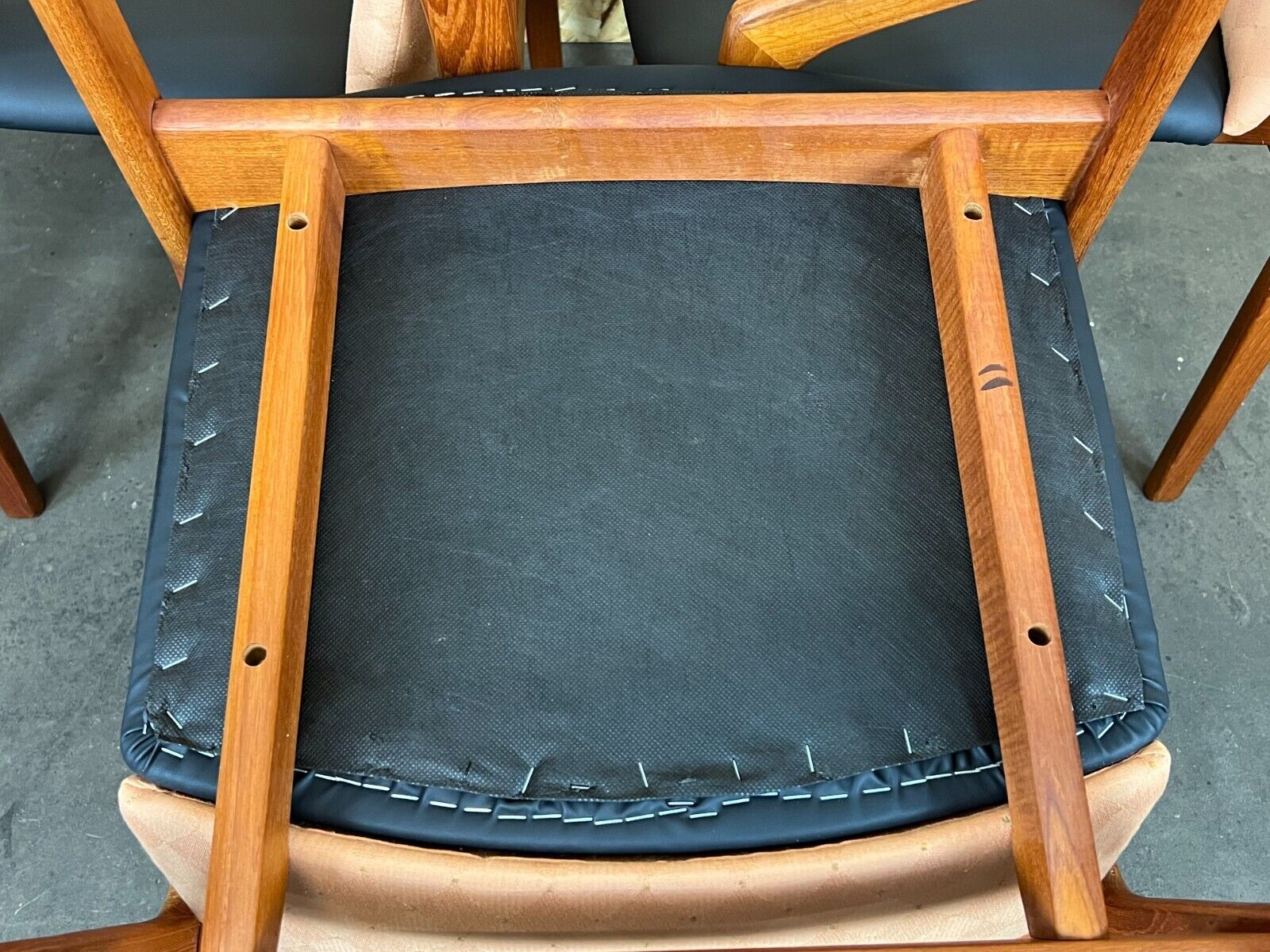 Teak dining chairs model 23 by Henning Kjaernulf for Korup Stolefabric