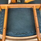 Teak dining chairs model 23 by Henning Kjaernulf for Korup Stolefabric