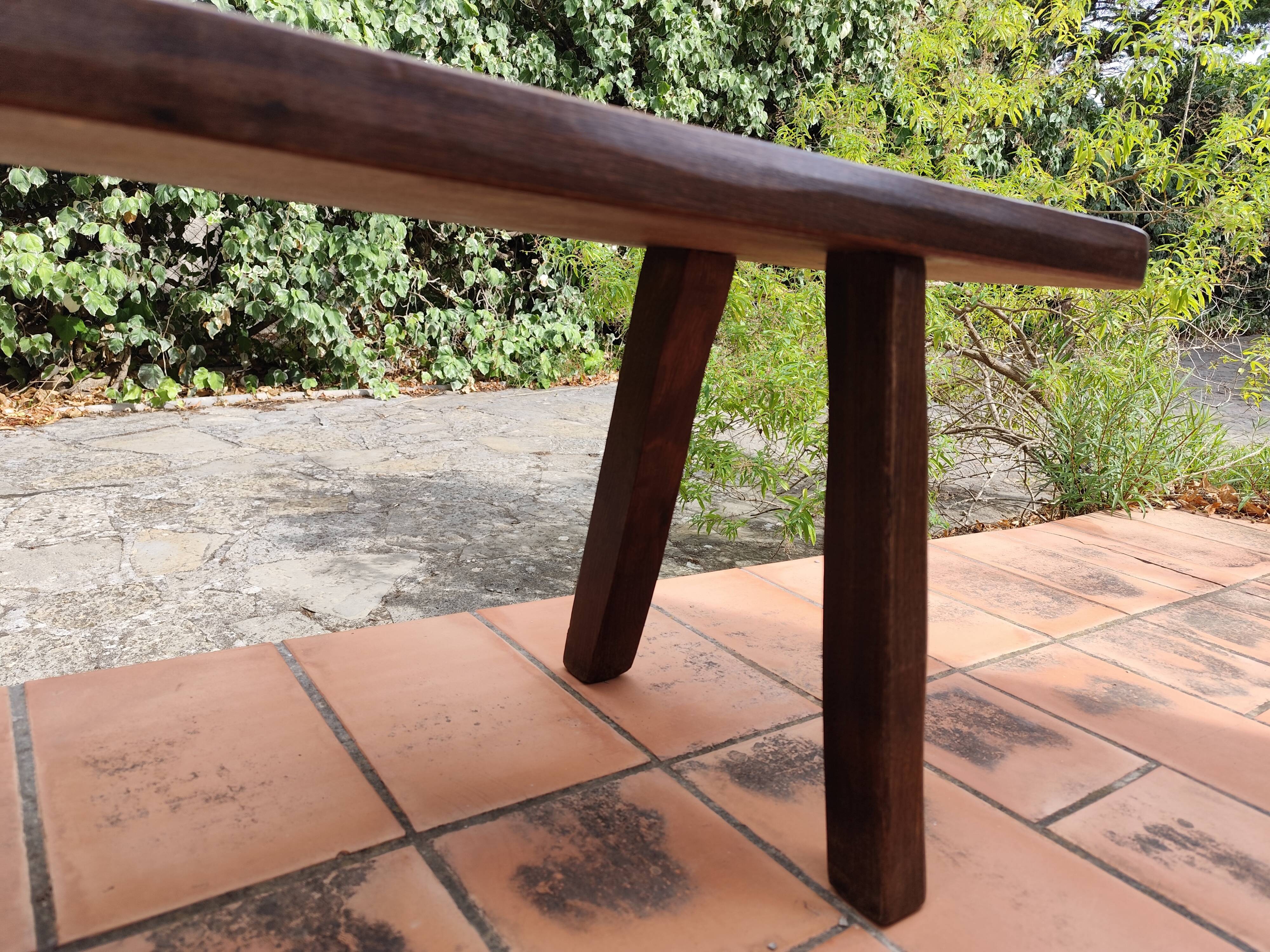 Olavi Hanninen bench solid elm brutalist vintage 1950