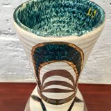 Signed Accolay ceramic vase, France 1950